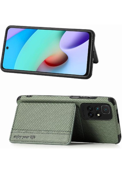 Xiaomi Redmi Için Kılıf 10 Manyetik Kart Tutucu Standı Fonksiyonu Rfıd Engelleme (Yurt Dışından)