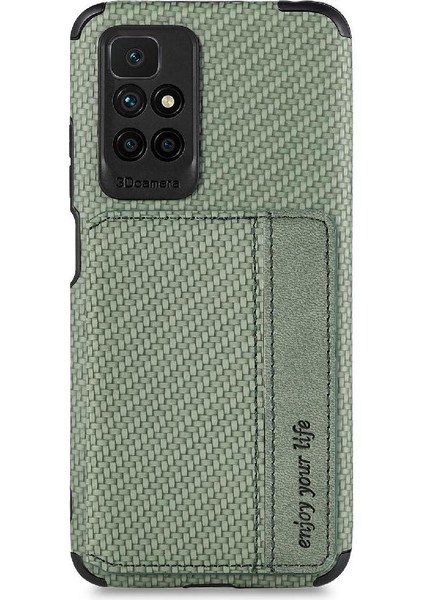 Xiaomi Redmi Için Kılıf 10 Manyetik Kart Tutucu Standı Fonksiyonu Rfıd Engelleme (Yurt Dışından)