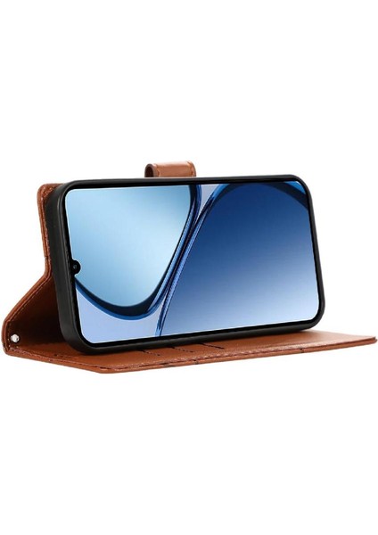 Realme C63/C61 Kickstand Şok Emici Üç Kart Yuvaları Için Flip Case (Yurt Dışından)