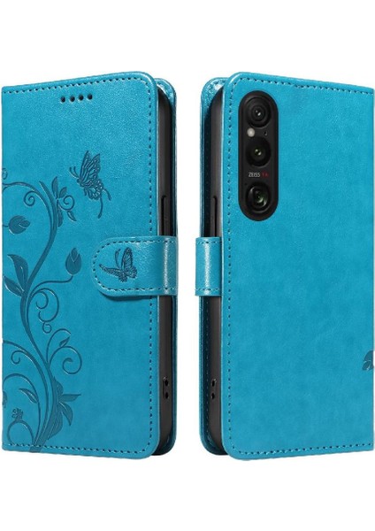 Sony Xperia 1 Vı 2024 Için El Kayışı ile Kabartmalı Kelebek ve (Yurt Dışından)