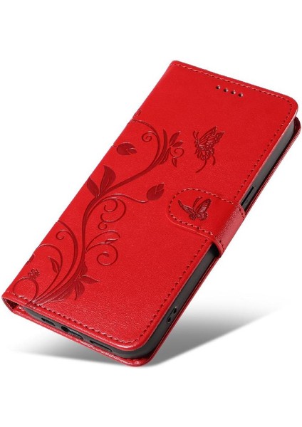 Xiaomi Redmi Için Kılıf 13 4g Kabartmalı Kelebek ve Kart Yuvası ile Yüksek (Yurt Dışından)