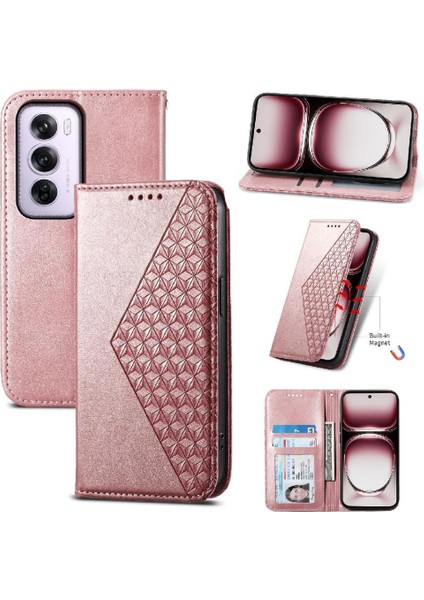 Oppo Oppo 12 Pro 5g Için Flip Case Standı El Kayışı Eşkenar Dörtgen Şekli Günlük Kullanım (Yurt Dışından) fırsatları