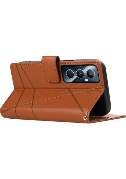 Realme C65 Üç Kart Yuvaları Için Flip Case Kickstand Şok Emici (Yurt Dışından) modelleri