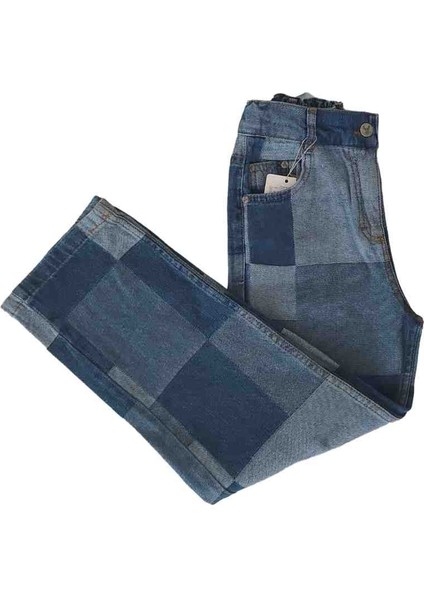 Özel Tasarım %100 Pamuklu Unisex Çocuk Jeans Patchwork Pantolon