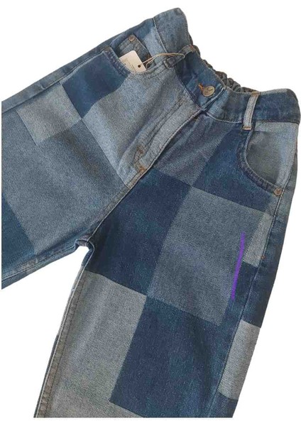 Özel Tasarım %100 Pamuklu Unisex Çocuk Jeans Patchwork Pantolon modelleri