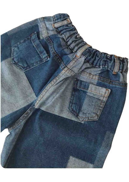 Özel Tasarım %100 Pamuklu Unisex Çocuk Jeans Patchwork Pantolon fırsatları