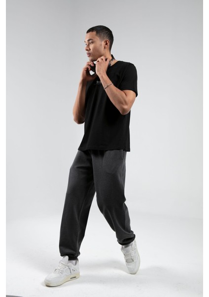 Siyah Bisiklet Yaka Kısa Kollu Baskılı %100 Pamuklu T-Shirt| EE10008848-8848 fiyatları