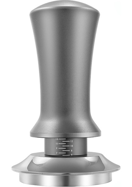 Kahve Sabotajı Ayarlanabilir Derinlik, Ölçekli 30LB Espresso Yayları Kalibre Edilmiş Tamping Paslanmaz Çelik Düz Taban Gri 58MM (Yurt Dışından)