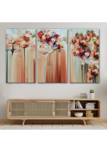 Soyut Çiçekler Yağlıboya Görünüm Dekoratif Kanvas Duvar TABLOSU-3540 modelleri
