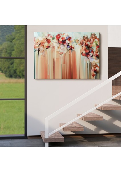 Soyut Çiçekler Yağlıboya Görünüm Dekoratif Kanvas Duvar TABLOSU-3540 indirimleri