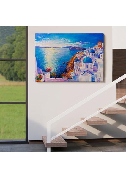 Mikanos Yunanistan Yağlıboya Görünüm Dekoratif TABLO-3572 indirimleri