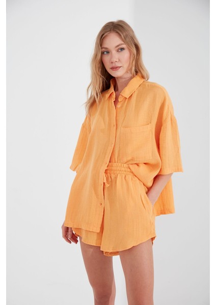Oranj Müslin Kadın Rahat Kesim Şort| EK1007205-7205 modelleri