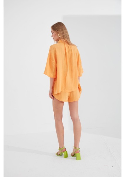 Oranj Müslin Kadın Rahat Kesim Şort| EK1007205-7205 fırsatları