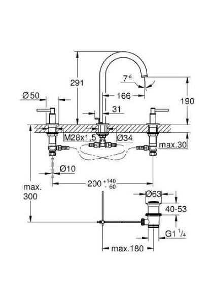 Atrio Üç Delikli Lavabo Bataryası 1/2" L-Boyut - 20649000 modelleri