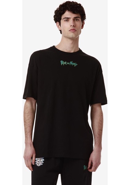 Authentic Marel Warner Bros - Rick And Morty Erkek Siyah Regular Fit Tişört