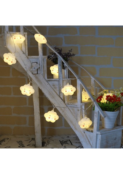 1,5 metre Led Işıklı Gülen Bulut Dizeleri Çocuk Bebek Odası Dekoratif Pilli Aydınlatma fiyatları