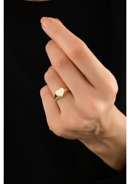 14 Ayar Kalbim Altın Yüzük 14CGKYZK019