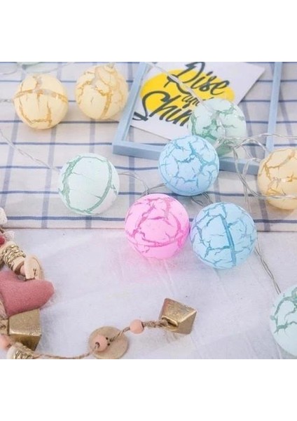 Rengarenk Çatlak Top 10lu Dekoratif LED Işık