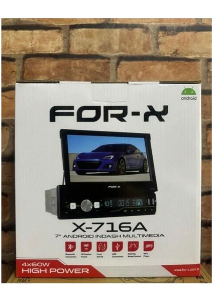 60 Watt X716A Android Indash Ekranlı Oto Teyp 32GB 2ram 2 Yıl Bluetooth fiyatları