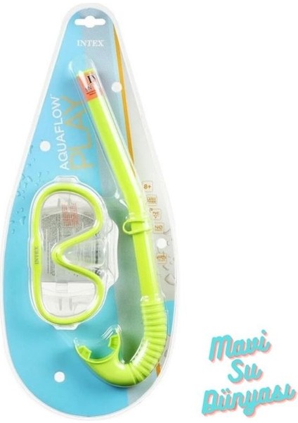 Aqua Flow Play Yeşil Renk Şnorkel Set - Mavi Su Dünyası