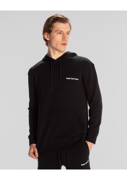 Authentic Theo Erkek Siyah Regular Fit Hoodie
