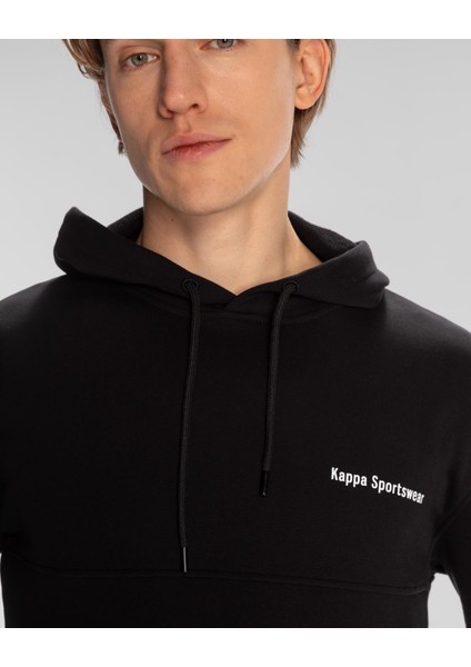 Authentic Theo Erkek Siyah Regular Fit Hoodie