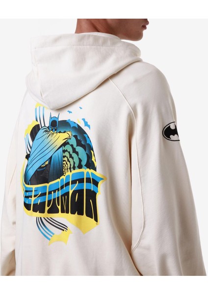 Authentic Zefiro Warner Bros - Batman Erkek Ekru Regular Fit Hoodie fiyatları