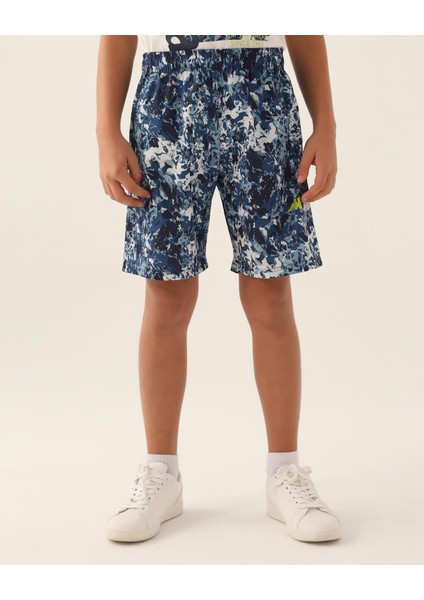 Authentic Charles Erkek Çocuk Mavi-Yeşil Regular Fit Şort