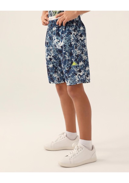 Authentic Charles Erkek Çocuk Mavi-Yeşil Regular Fit Şort