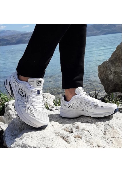 Athens Unisex Beyaz Lacivert Sneaker Günlük Spor Ayakkabı V4