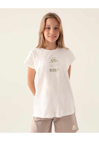 Authentic Carmen Kız Çocuk Ekru Regular Fit Tişört