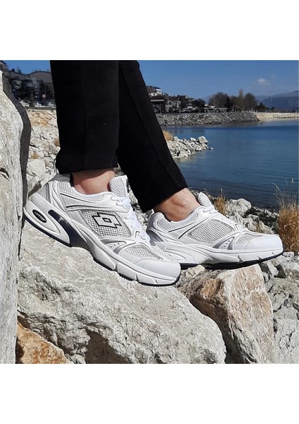 Athens Unisex Beyaz Lacivert Sneaker Nefes Alabilir Tekstil Malzeme ile Günlük Spor Ayakkabı modelleri