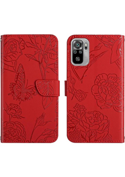 Xiaomi Redmi Not 10 4g Anti-Damla Koruma Çiçekler ve Deri (Yurt Dışından)
