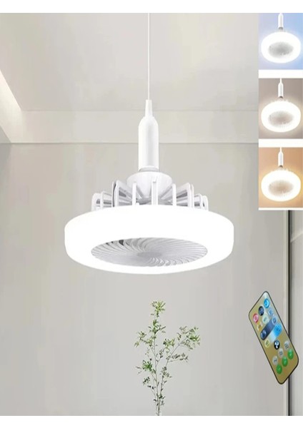 CT-1153 Fanlı 42W 3 Renk Dim Edilebilir Kumandalı Poyraz LED Ampul E27 Duy