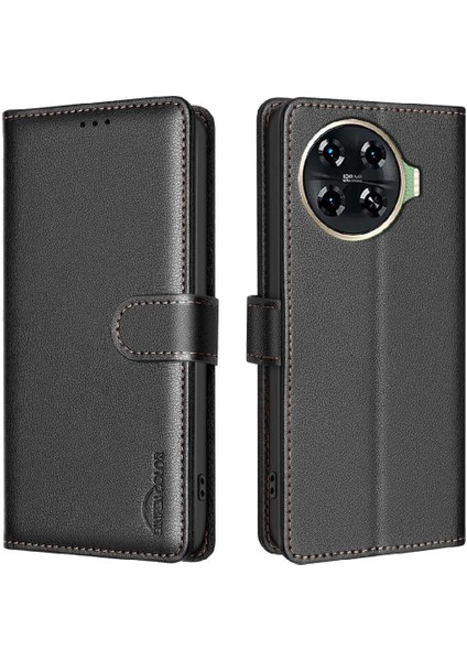 Tecno Spark 20 Pro Artı Kart Tutucu Kickstand Cüzdan Pu Rfıd Için Flip Case (Yurt Dışından)
