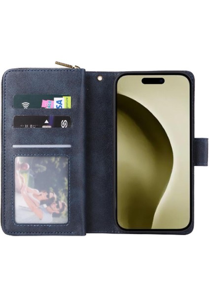 El Kayışı Cüzdan 9 ile IPhone 16 Pro Fermuar Cep Kart Tutucu Için Kılıf (Yurt Dışından)