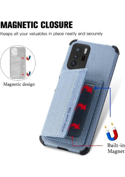 Xiaomi Redmi Için Not 10 Pro 5g Standı Fonksiyonu Manyetik Kart Tutucu (Yurt Dışından)