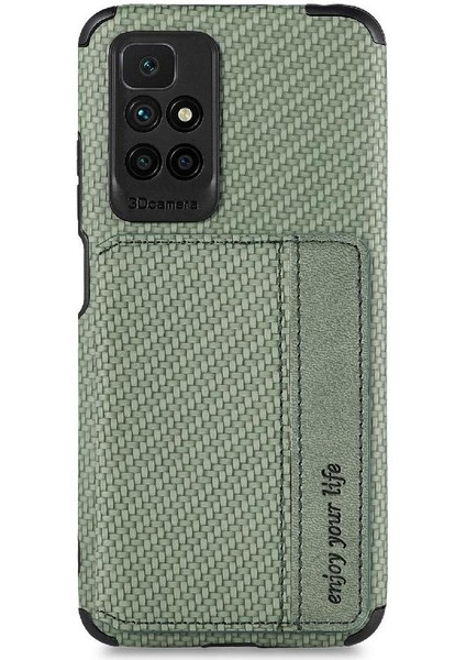 Xiaomi Redmi Için Kılıf 10 Manyetik Kart Tutucu Standı Fonksiyonu Rfıd Engelleme (Yurt Dışından)