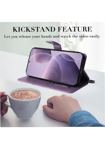 Xiaomi Poco F6 Pro Pu Deri Kart Yuvası Standı ile Darbeye (Yurt Dışından)