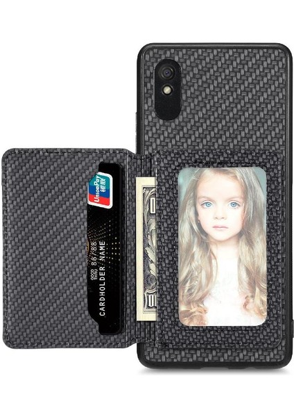 Xiaomi Redmi 9A Manyetik Kart Tutucu Rfıd Engelleme Için Kılıf Komple Standı (Yurt Dışından)