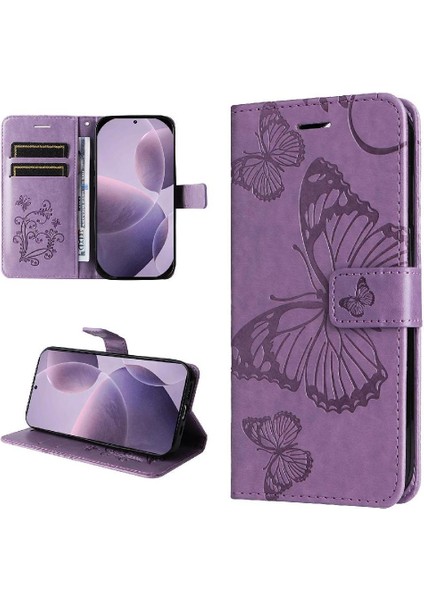 Kart Yuvası Standı ile Xiaomi Redmi K70 Pu Deri Kılıf Kickstand Çevirin (Yurt Dışından) modelleri