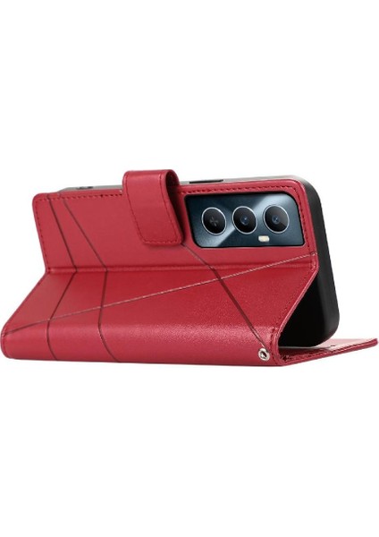 Realme C65 Üç Kart Yuvaları Için Flip Case Kickstand Şok Emici (Yurt Dışından) modelleri