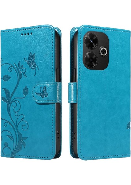 Xiaomi Redmi Için Kılıf 13 4g Kabartmalı Kelebek ve Kart Yuvası ile Yüksek (Yurt Dışından)