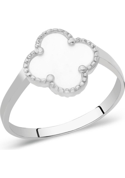Beyaz Taşlı Yonca Yüzük fiyatları