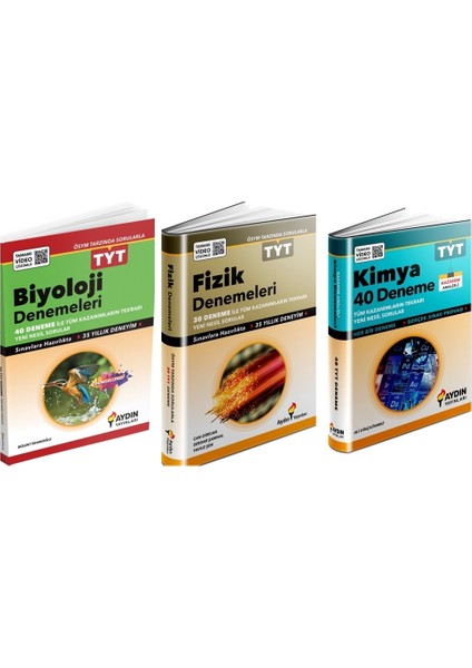 2025 Tyt Fizik + Kimya + Biyoloji Deneme Seti 3 Kitap