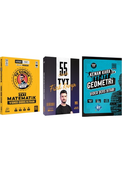 Parlayan Projeler 2025 Tyt Fizik Özcan Aykın + Mert Hoca Matematik + Kenan Kara Geometri Kampı 3 Kitap