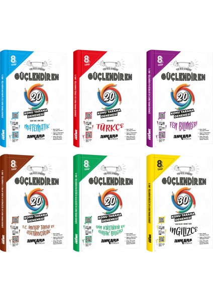 2025 8. Sınıf Lgs 20 Li Güçlendiren Konu Tarama Denemesi Seti 6 Kitap