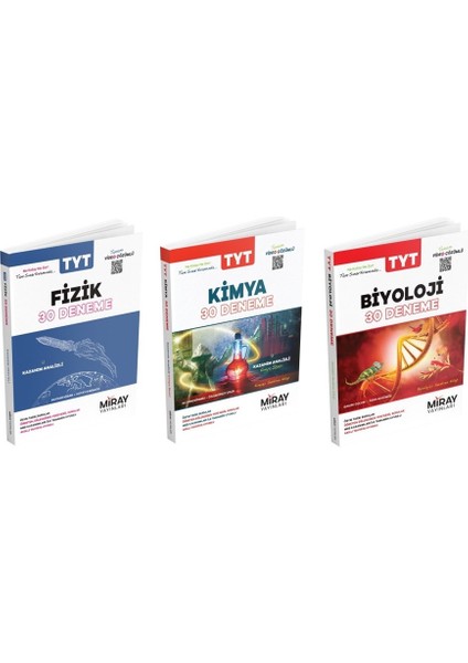 2025 Tyt Fizik + Kimya + Biyoloji Deneme Seti 3 Kitap