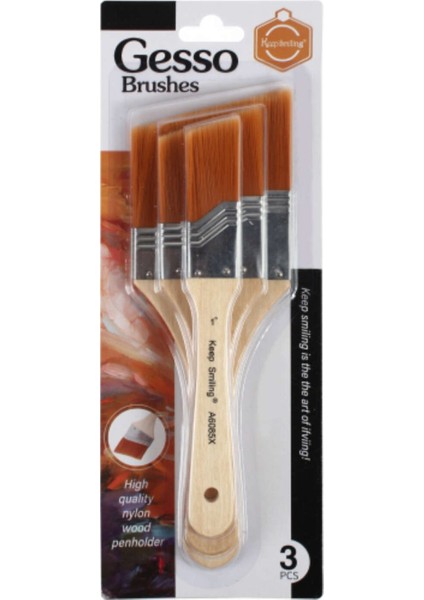 Sentetik Yan Kesik Zemin Fırça Seti 3'lü