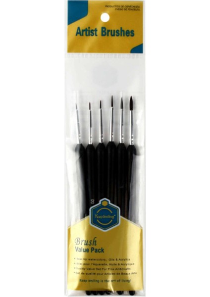 Sentetik Detay Fırça Seti 6'lı